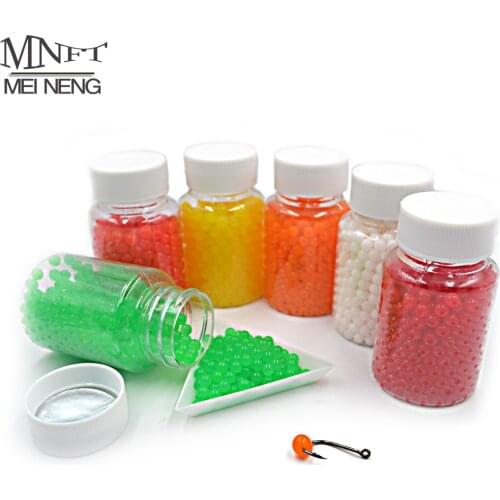 MNFT 1Bottle Soft Jelly Fishing Beads Bait Carp Fishing Beads Bean Hook Pellet Boilies Tackle 70g 450pcs Smell Beads Baits
