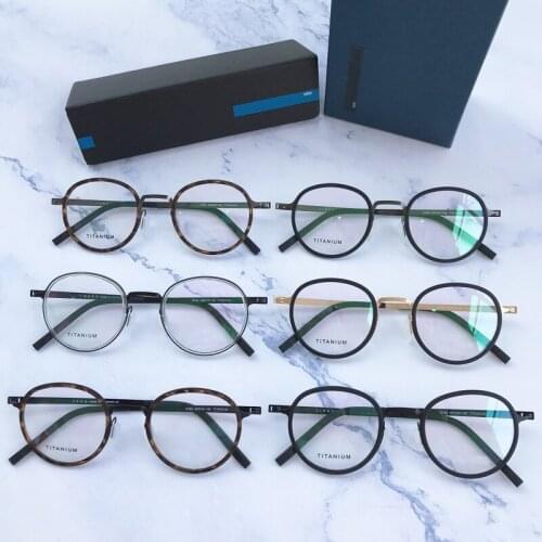 Denmark Round Titanium Glasses Frame Men Women Luxury Prescription Myopia Optical Eyeglasses Frames Male Screwless Eyewear 9782