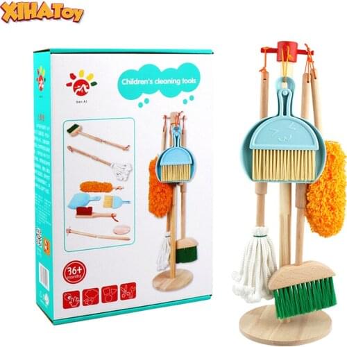 Childrens Cleaning Toy Set Simulation Childrens Mini Broom Dustpan Mop Cleaning Tool Combination Doing Housework Toy For Kids