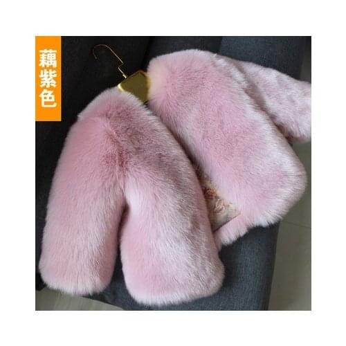 New Fashion Children Baby Kids Girl Faux Fur Coat Outwear Little Girl Long sleeve Fur Coat Jacket Thick Winter Autumn