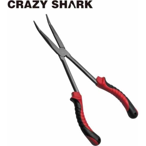CrazyShark Fishing Pliers Hook Remover Bent Long Nose Fishing Pliers 11 Inches Stainless Steel Goods For Fishing Carp Fish Tools