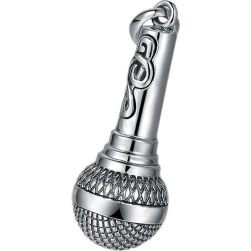 BOCAI New real Creative s925 sterling silver pendant microphone personalized music 925 silver pendant jewelry for men and women