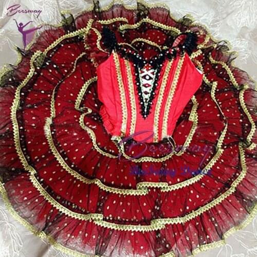 Don Quixote Professional Ballet Tutu Women Spanish Ballet Performance Pancake Tutus for girls dance costume