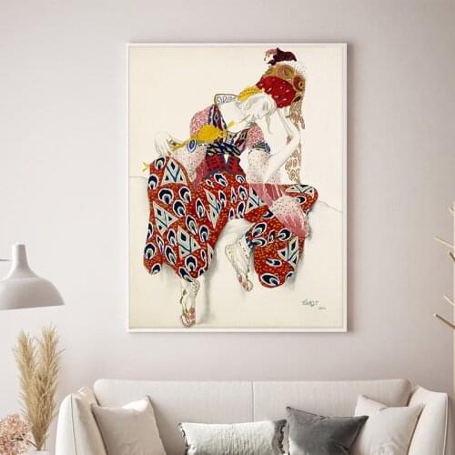 Russian Painter Leon Baks Painting Artwork Art Prints La Peri Fine Art Canvas Painting Gallery Wall Picture Vintage Poster Decor