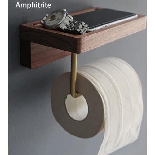 Solid Wood Free-bore Nordic Hygienic Paper Towel Roll Bathroom Holder Toilet Paper Box Decoration Shelf