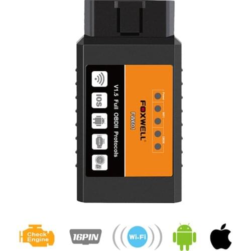 FOXWELL OBD2 ELM327 Wi-Fi/Bluetooth OBD2 Automotive Scanner V1.5 Code Reader Auto Diagnostic Tool Android OBDII Scanner ELM327