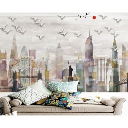 Papel de parede abstract city liberty modern 3d wallpaper,living room TV wall kitchen kids room restaurant bar cafe 3d mural