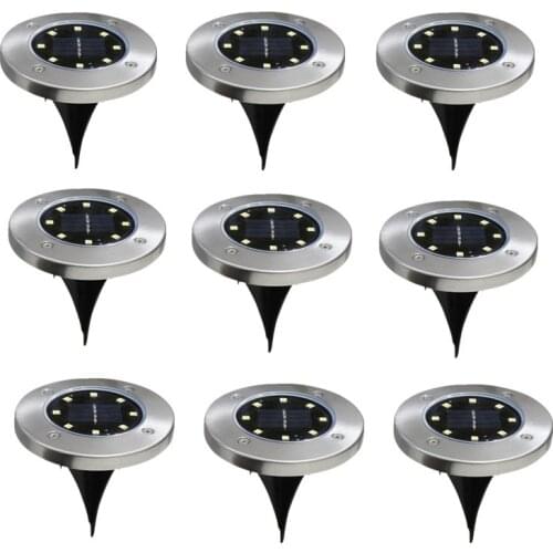 8/16 LED Solar Lawn Yard Led Solar Lights Buried Solar Garden Light Waterproof Outdoor PathWay Floor Under Ground Spot Lamp