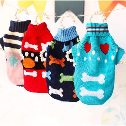 Cat Dog Sweater Autumn Winter Dog Clothes Puppy Apparel Chihuahua Yorkshire Pomeranian Poodle Bichon Schnauzer Pet Outfit Coat