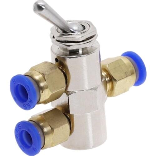Exhaust valve 2 Position 5 Way Toggles Cylindrical Mechanical Air Pneumatic Valve switch w Fiittings TAC2-4V