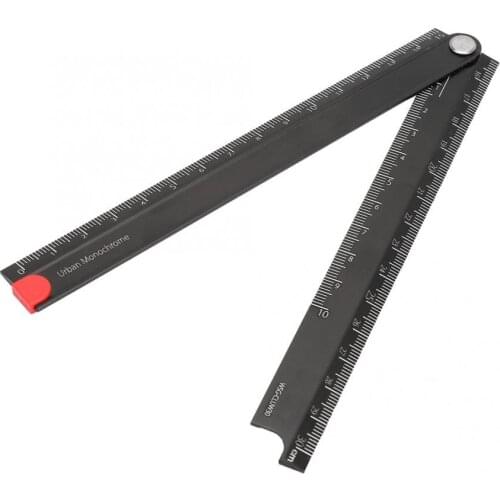 0-300mm Rulers Folding Aluminum Alloy Ruler Simple 90 Degree Folding Metal Stationery Rule