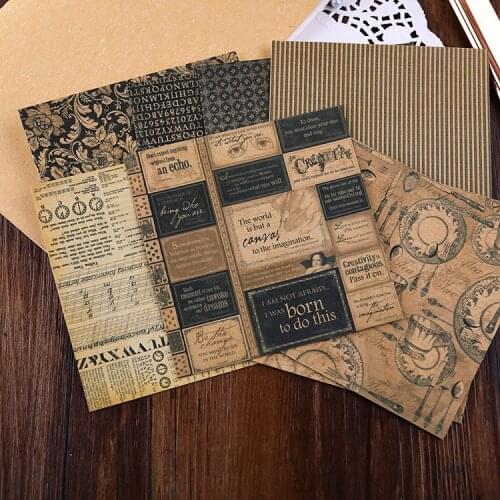 12pcs Retro stickers medieval imprint handbook material paper set junk journal Scrapbooking DIY Diary Album toy Sticker