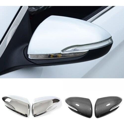 2PCS ABS Chrome For Hyundai Solaris 2 Accessories Car rearview mirror block rain eyebrow Cover Trim Car Styling 2017 2018 2019