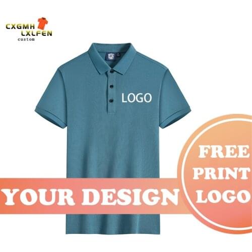2021 summer regular new 7-color POLO shirt custom LOGO lapel short sleeve printing DIY brand text