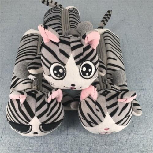 24CM BIG SIZE , Gray Cat Plush Coin Pouch Case ; Girls Gift BIG Hand Coin BAG Purse , Coin Wallet Pouch