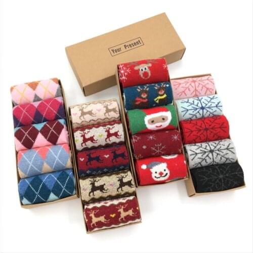 5 Pairs Wool Socks Winter Warm Rabbit Wool Socks Men and Women Thick Terry Wool Socks Wholesale