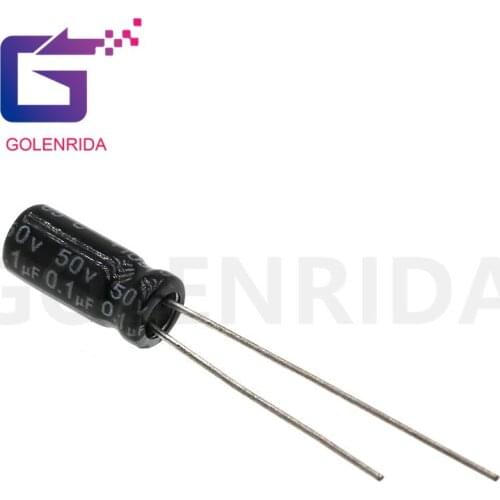 50PCS Electrolytic capacitor 50V0.1uF 5*11mm aluminum electrolytic capacitor 0.1uf 50v