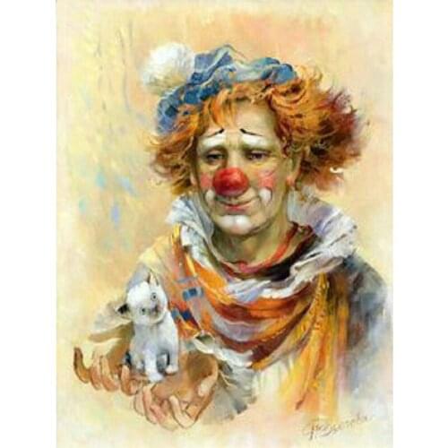 5D diamond painting cross stitch full square rhinestone Mosaic Pattern diy diamond embroidery clown picture living room decor