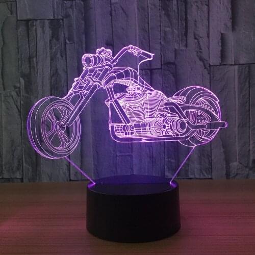 7 Colors Motorcycle Lamp 3D LED Visual Led Night Lights For Kids Touch Usb Table Lampara Baby Sleeping Nightlight Room Lamp
