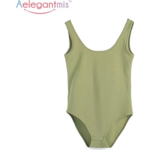 Aelegantmis Sexy Bodycon Backless Bodysuit Women Fashion Summer Sleeveless Strap Cami Bodysuits Ladies Tank Tops Skinny Jumpsuit