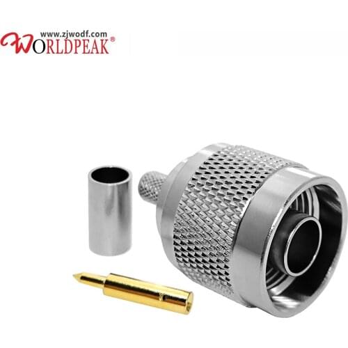 Free Shipping 10pcs N male plug crimp straight rf coaxial connector for rg58 cable