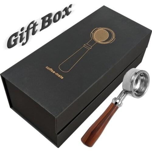 58MM/51MM stainless steel binaural coffee maker handle gift box set bottomless strainer strainer universal wood espresso tool