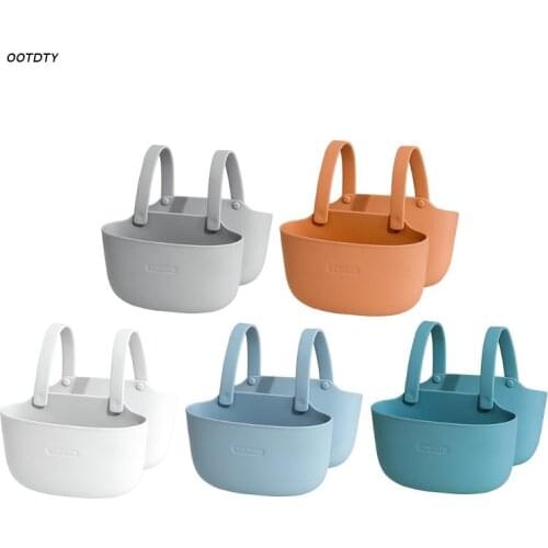 Kitchen Hanging Drain Basket Double Pocket Kitchen Sink Caddy Sponge Soap Holder