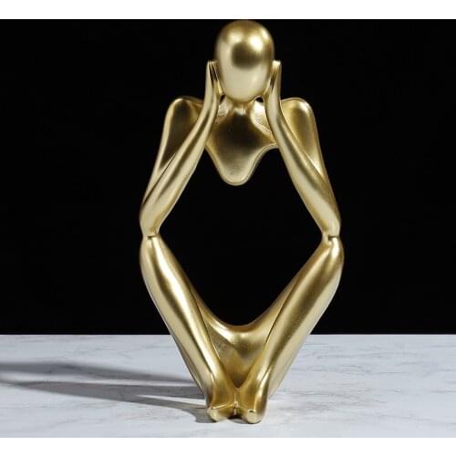 Home Statue Resin Sculpture Living Room Bedroom Home Office Desktop Decoration Figurine Sculptures Nordic Modern Art Craft Gift