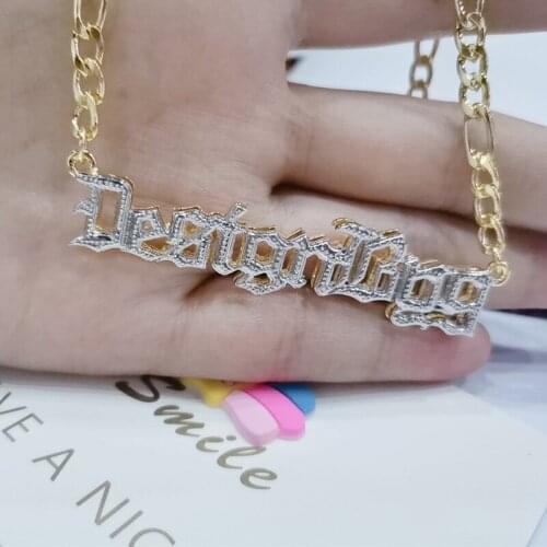 DUOYING Fashion Name Necklaces Double Plated Necklace Personalized Letter Cute Jewelry Necklaces For Women Gift
