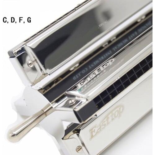 T24-4S Easttop Wheel-shaped 24 Holes Harmonica C D F G Four Tones in one Senior Tremolo Harmonica Musical Instruments Mouth Ogan