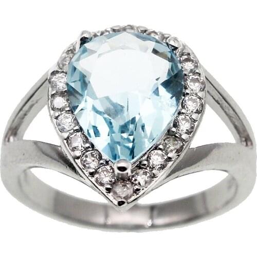 Hermosa Ring For Women Size 8# Pretty Shiny Blue/GreenTopaz Fashion Holiday Party Show Rings
