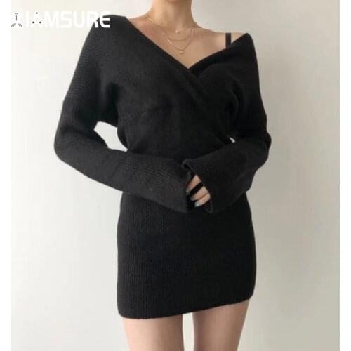 Модные трикотажные платья IAMSURE China At AliExpress