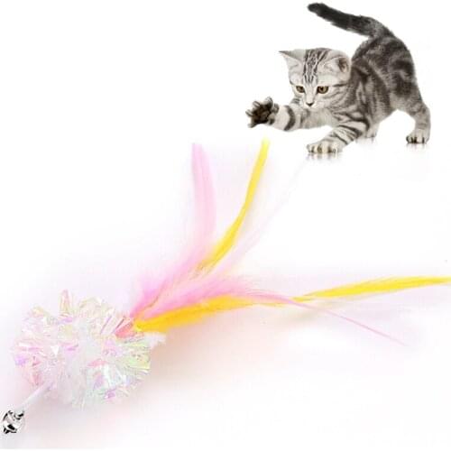 Cat Wand Toy Fake Feather Pet Teaser Refill Cat Stick Replacement Toy Cat Interactive Toy Pet Supplies Cat Favors Toy Supplies