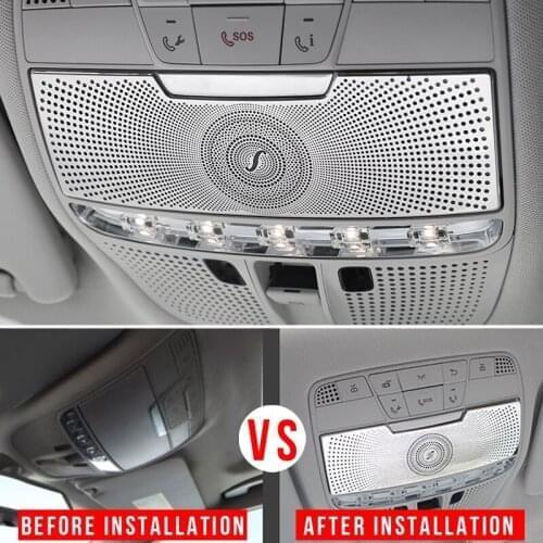 Car Reading Light Cover trim decoration strips Interior roof Lamp Frames auto accessories For Mercedes Benz C Class W205 GLC