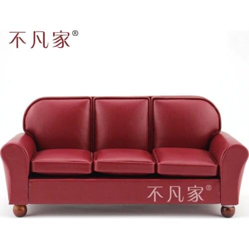 Dolls furniture Fine 1/12 scale Miniature well made Red Living Room Sofa