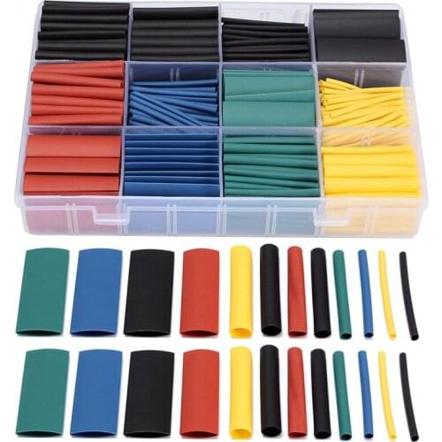 Bestselling 530pcs Thermal contra Sleeve cable Heat Shrink Tube termoretractil pvc tube tubing 2:1 Wrap Wire Cable