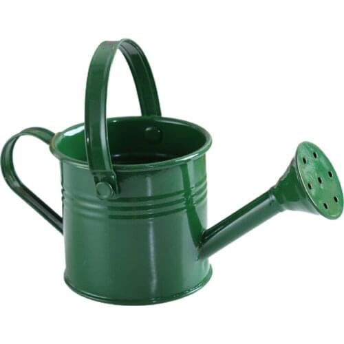 Metal Watering Can Gardening Tools Portable Wrought Iron Long Mouth Design Large Capacity Green With Handle Plant Spray