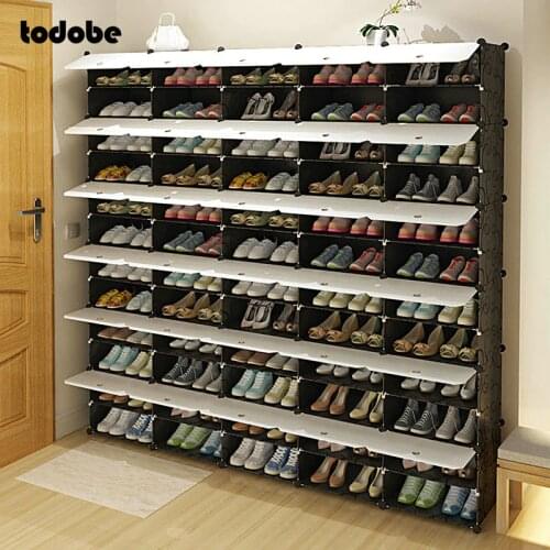 Modular Shoe Rack Hallway Space-saving Shoe Organizer Large Capacity Shoes Boots Storage Closet DIY Combination Shoe Cabinet
