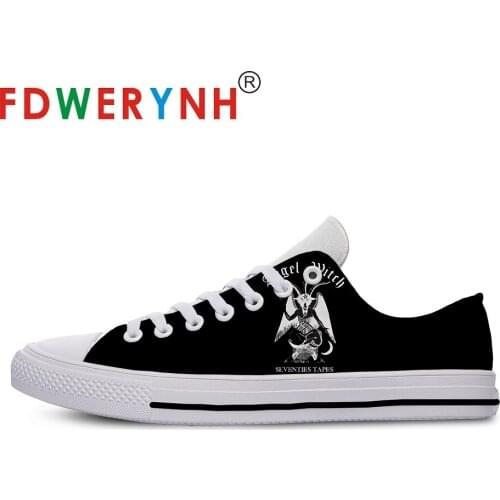 Angel Witch Band Most Influential Metal Bands of All Time Mens Low-top Casual Shoes 3D Pattern Logo Men Shoes
