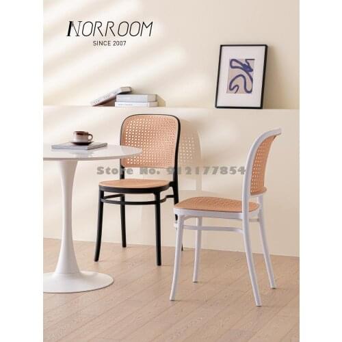 Nordic Home Study Stool Backrest Retro Dining Chair Cafe Creative Chair Restaurant Simple Leisure Medieval Chair