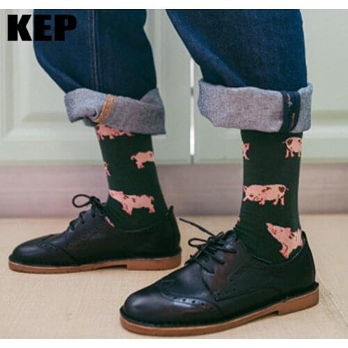 KEP Fashion Harajuku Japanese Cute Animal Pig Crew Women Socks Lovely Sweet Pink Cotton Socks High Quality For Girls Ladies
