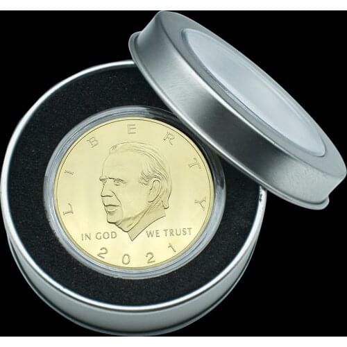 2021 New Joe Biden President Souvenir Challenge Collectible Art Coins Gold Metal Coin