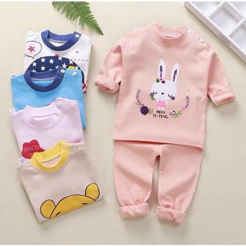 New Winter Baby Clothes Suit Cotton Newborn Baby Boys Girls Long Sleeve Pajamas 2pcs Casual Childrens Clothing Sets 0-4 Years
