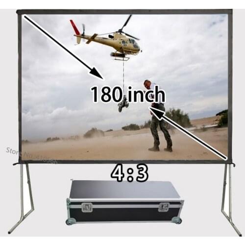New Quick Folding Frame Projector Screen 180inch Floor Stand Stable Front Projection Screens 4:3 Suit For Private Theater