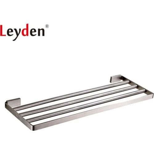 Leyden Towel Shelf Brushed Nickel Stainless Steel 60cm Towel Rack Holder Hanger Towel Clothes Storage Shelf Bath Accessories