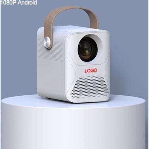 High-definition white Android smartphone remote control home theater speaker portable mini 1080P 4K mini projector