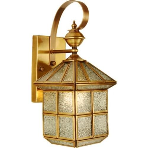 Postmodern Luxury copper garden lighting led wall lamp outdoor lighting for Porch balcony bedroom Bar Cafe Wall light E27 abajur