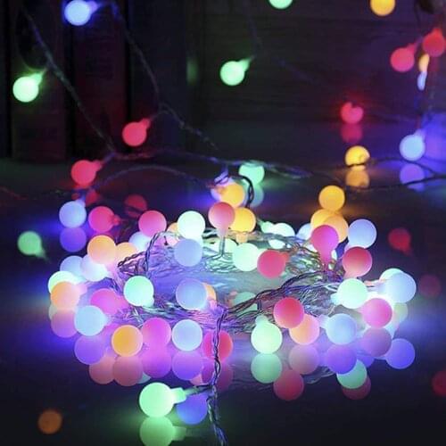 6M 40 Ball Multicolor Christmas LED String Lights for Outdoor Wedding Party Holiday Decoration Lights Luces Room Lights Decor
