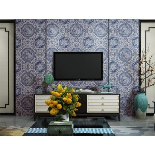 Modern Chinese Dragon Wallpaper Waterproof PVC Vinyl Wall Paper for Study Hotel Bathroom Background Wall Papel De Parede 10M