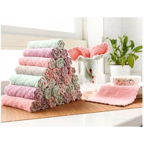 Super Absorbent Microfiber kitchen dish Cloth High-efficiency absorbent non-stick oil household dishwashing Cleaning Towel